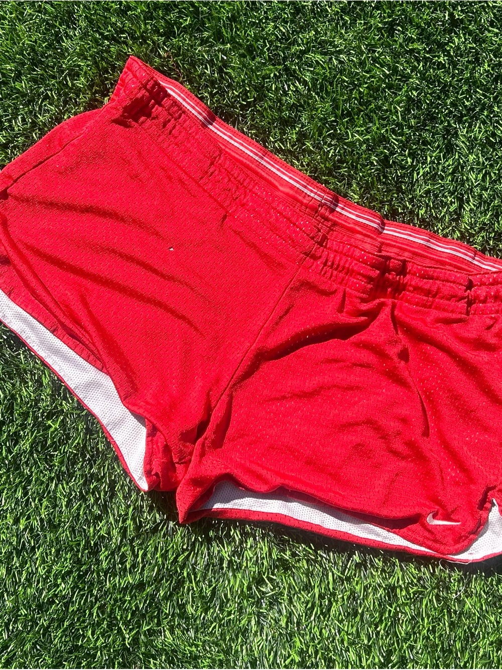 Y2K red Nike dri-fit mini shorts